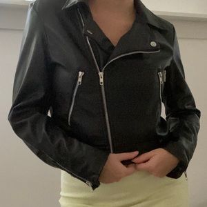 Leather motto jacket